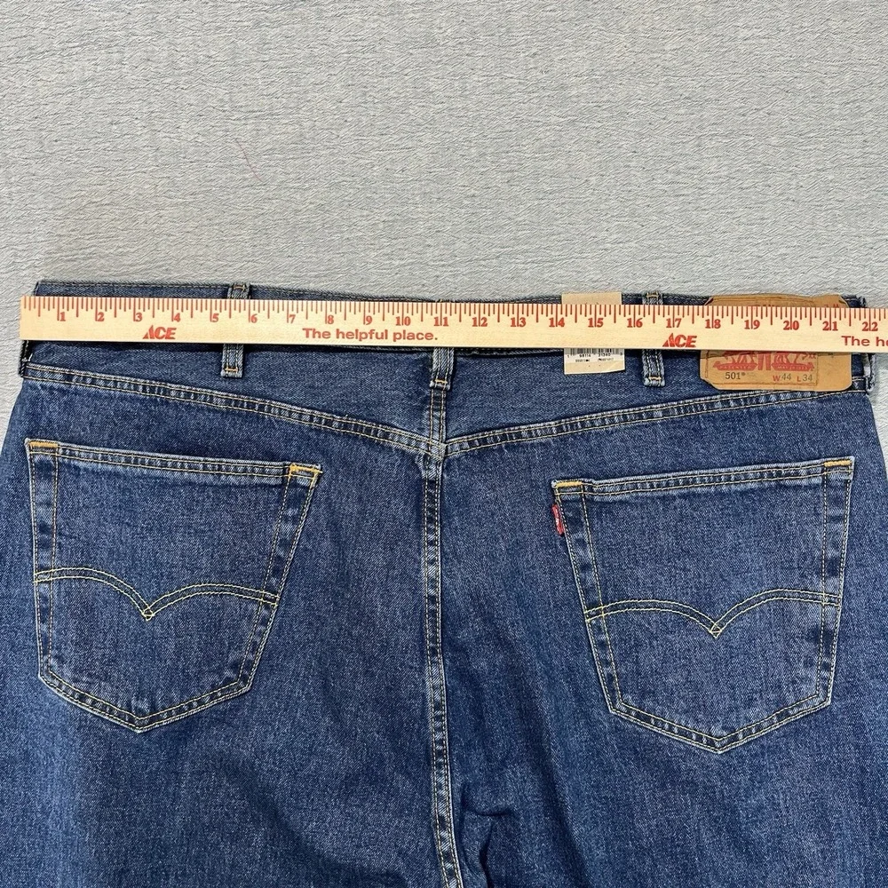 NWT MEN'S LEVI JEANS‎ 501 Original Straight Button Fly Stretch 44X34